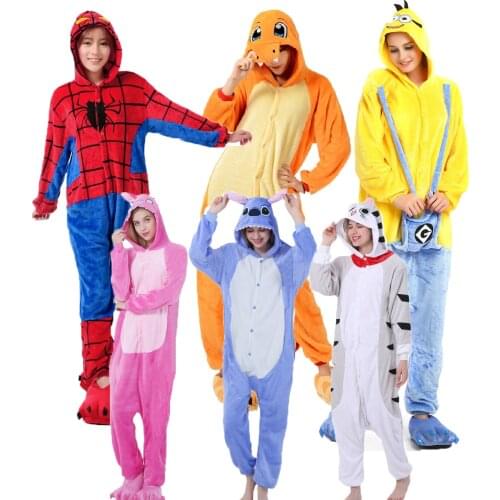 Adult Anime Onesies Costume Unisex Pajamas Cosplay Animal Kigurumi Sleepwear Pyjamas Halloween Pijama Onesieshow