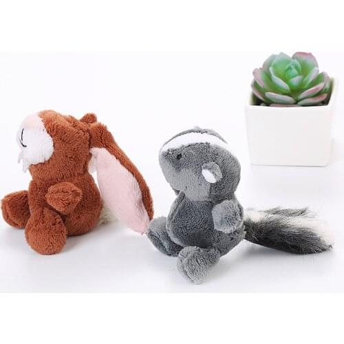 Pet Plush Cute Rabbit Squirrel Cat Toy Dog Molar Teeth Bite-resistant Toy Soft Fleece Easy To Clean Puppy Toy Pet Supplies