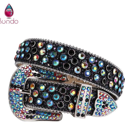 Top Selling Ladi Belt Mens Belt Rhinestone Fancy Genuine Leather Diamond Belt for Women waist chain belt