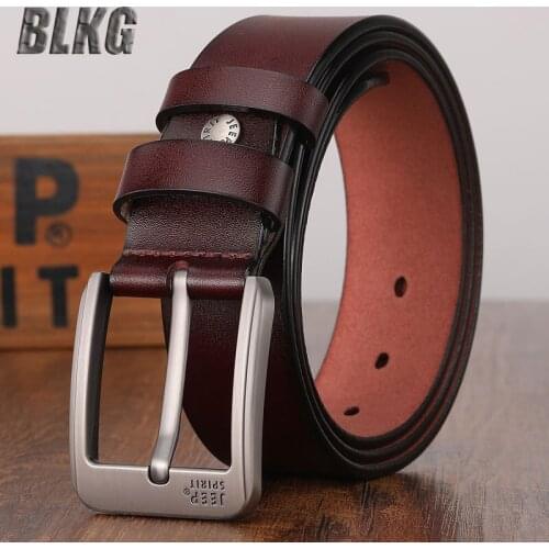 Hot Sale Luxury Brand Genuine Leather Belt Men Split Leather Designer Belt Smart Casual Pin Buckle High Quality Mens Waist Belt