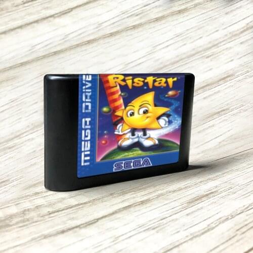 Ristar- EUR Label Flashkit MD Electroless Gold PCB Card for Sega Genesis Megadrive Video Game Console