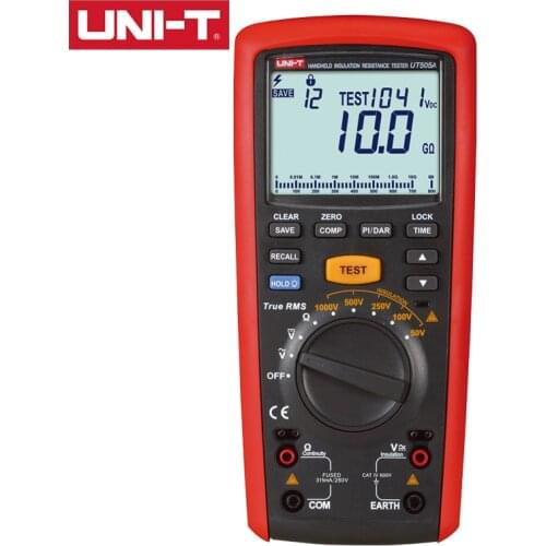 UNI-T UT505A Handheld Insulation Resistance Tester Auto Range True RMS 6000 Display Count Step Voltage DAR