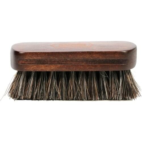 Shine Polishing Brush Auto Wash Car Interior Leather Textile Cleaning Brush with Horsehair Bristle Wood Handle