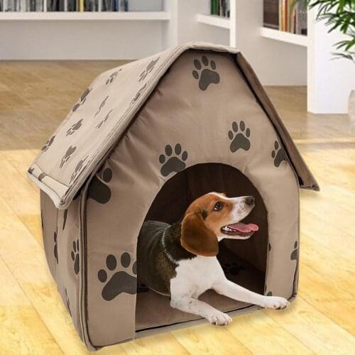 Portable Dog House Foldable Winter Pet Bed Nest Tent Cat Puppy Kennel Outdoor Portable Travel Convenient Supplies