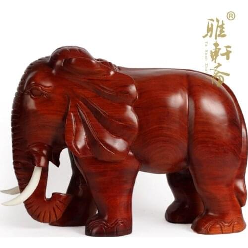 Vietnam mahogany handicraft wooden elephant ornament 50cm elephant woodcarving elephant Huali woodcarving ornament