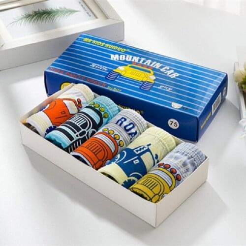 5pcs/lot Cartoon Boys Underwear Boxer Briefs Soft Cotton Teenage Underwear Toddler Kids Panties