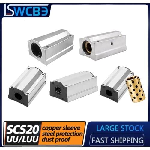 Lengthened standard box-type linear slider bearing SC20LUU , Copper sleeve and dustproof-L, Dustproof and steel protection-L