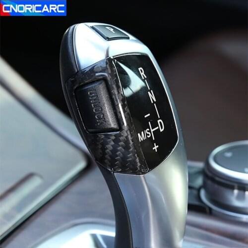 Carbon Fiber For BMW 1 2 3 5 Series F10 F18 F07 X5 F15 X6 F16 X3 F25 X4 F26 LHD Car Gearshift Knob Head Cover Sticker Trim
