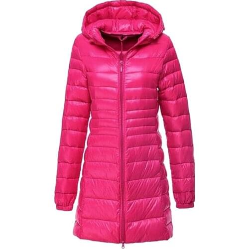 Women Duck Warm Jackets Brand New Spring Autumn Winter Coat Womens Long Ultra Light Parka Coats Ladies Hooded 5XL 6XL Parkas