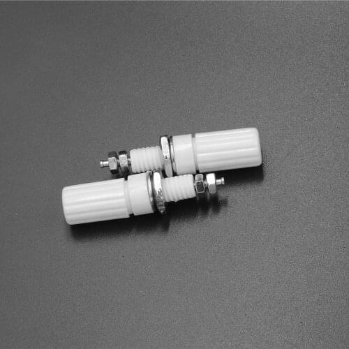 100 PCS white Binding Post FOR Speaker 4mm Banana Plug Test probe Conversion connector