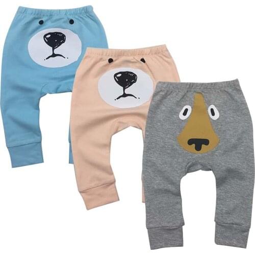 3piece/lot Newborn Baby Boys Girls Baby Girls Pants Unisex Casual Bottom Harem Pants PP Pants Fox Trousers 6M-24M