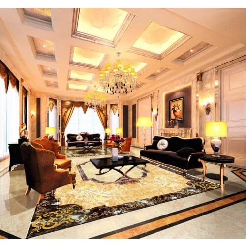 3d floor painting wallpaper Jade Rose 3D lotus flooring 3d wallpaper pvc floor wallpaper Home Decoration