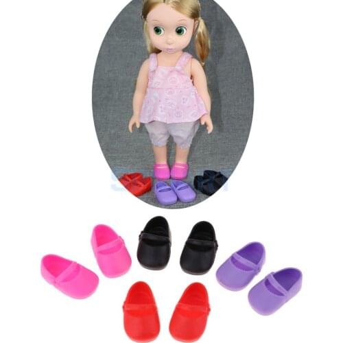 4 Pairs Plastic Single Shoes Flats Sandals Shoes for 16inch Sharon Dolls Clothing Accessories