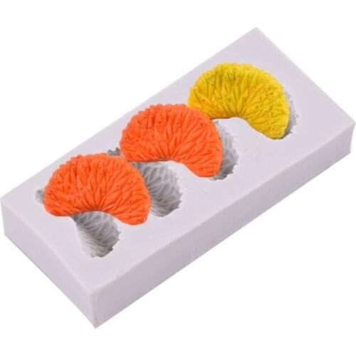 4 Cavity Tangerine Orange Slice Silicone Mold Fondant Icing Mould Cake Decoration DIY Baking Tool