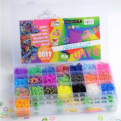 4400/10000pcs Kids Bracelet Girls Bands Bracelet Handicraft Kit Rubber Loom Bands Bracelet Make Kit Girl Gift Elastic Weave