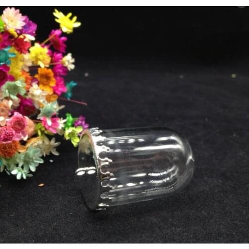 50sets/lot 38*25mm tube glass globe base finding hollow glass dome cover glass vial pendant Jewelry necklace glass diy pendants