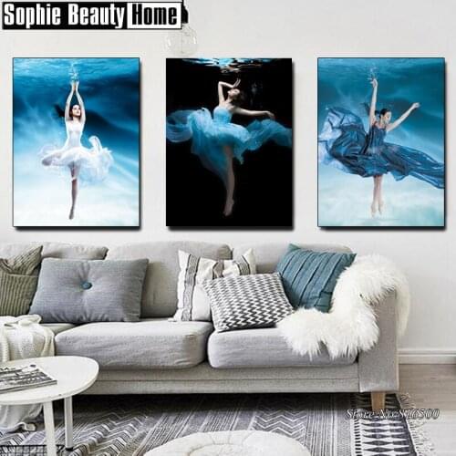 Diy 5D Diamond Painting Cross Stitch Dancer Ballet In Water Diamond Embroidery Patterns Full Drill Mosaic Home Decor Art 062617