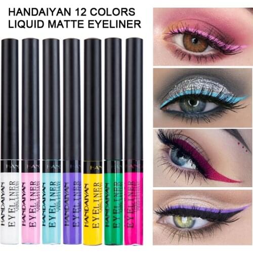 Brand Colorful Liquid Eyeliner Matte Tint Long Lasting Waterproof Purple Pink Green Sexy Charming Colour Eye Liner Makeup TSLM2