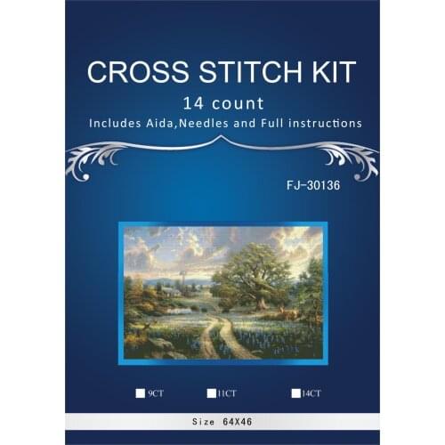 64-43 Needlework Crafts Full Embroidery threads DIY Counted Cross Stitch Kit Oil painting 14 ct Hearth Home