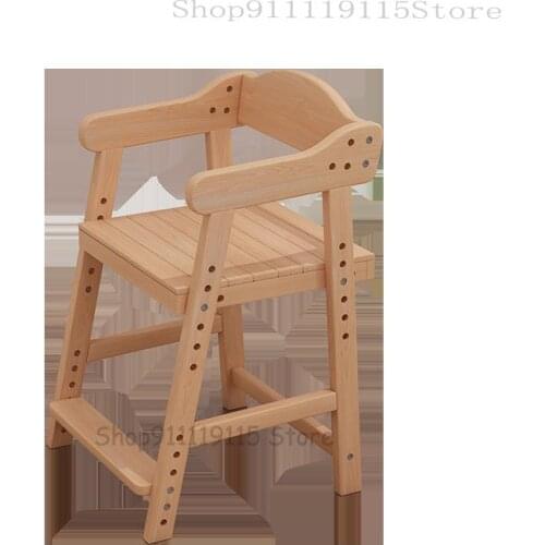 Babys Dining Chair Solid Wood Babys Dining Table Chair Adjustable Height Multi-functional Learning Table Household Childrens