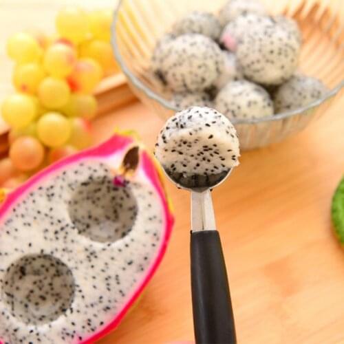 Double Headed Stainless Steel Fruit Baller Scoop Mini Ice Cream Scoop Plastic Multifunctional Kitchen Tool Watermelon Carving Kn