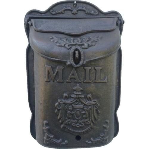 European Retro Cast Iron Crafts Vintage Cast Iron Distressed Mailbox Letter Box Wall Decoration and Wall Hanging Large Size