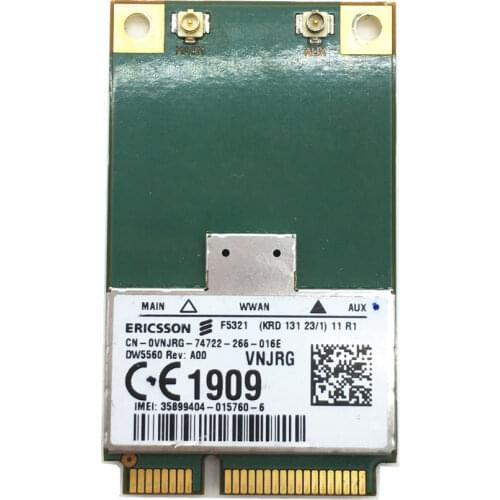 F5321gw Wireless DW5560 3G WWAN MINI PCI-E Card GSM GPRS EDGE UMTS WCDMA HSPA+21MB GPS Module For Dell Notebook Modem