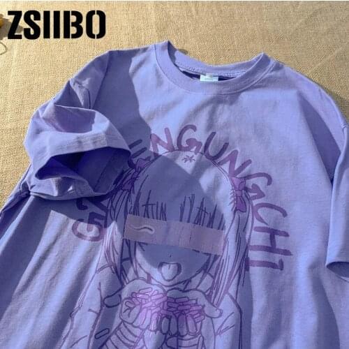 Streetwear Women Tshirt Japan Anime Printing Ulzzang Aesthetic T-shirt Harajuku Summer Short Sleeve Top vintage punk album diary