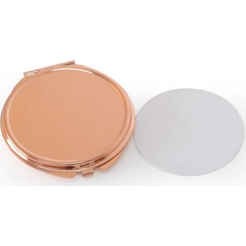 Customized Rose Gold Compact Mirror +Sublimation Blank 100/Lot#18032-4