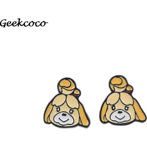 J1772 Cartoon Animals Dog Studs Earrings For Womens Enamel Stainless Steel Kawaii Earrings Jewelry Girls