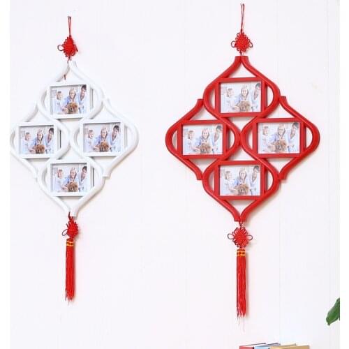 Chinese knot Siamese 4-frame combination European 67-inch photo wall childrens couple photo studio set-up baby photo frame