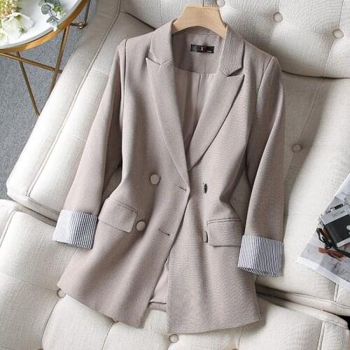 Korean autumn sports jacket womens oversized clothing Plaid sports jacket office womens jacket spring oversized clothing