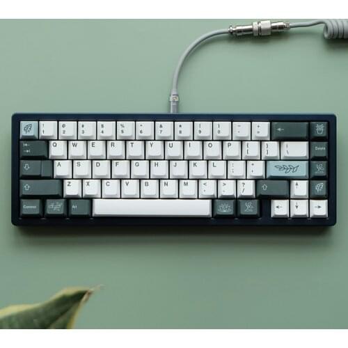 Botanical Green White Keycap For Cherry Mx Gateron Kailh Box TTC Switch Mechanical Keyboard 60 87 104 Cherry Profile PBT Key Cap