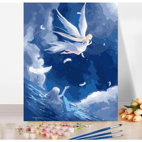 Diy Paint By Number Kit For Adults Mermaid Painting Color Decorate The Living Room Dining Room 40x50cm Plank Frame