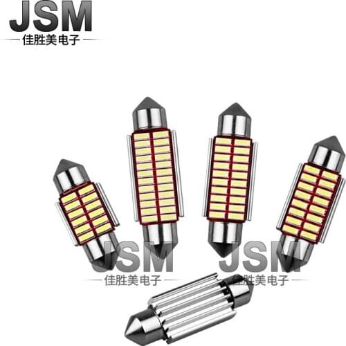 New Car Led Double Tip 36mm 4014 16smd High Brightness Reading Lamp Interior Lamp License Plate Lamp Roof Lamp Car Led Light