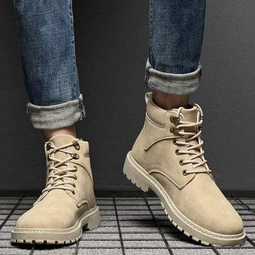 2021 New Snow Boots Mens Winter High-top Warm Cotton Shoes Youth all-match Cotton Boots Waterproof Non-slip Mens Short Boots