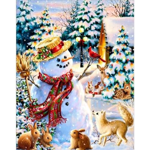 New 5D DIY Diamond Painting Christmas Santa Claus,snowman,bird,Full Square Cross Stitch Diamond Mosaic Embroidery,Christmas Gift