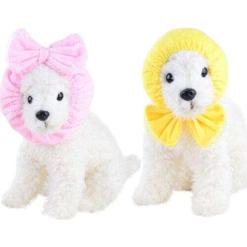 Small Dogs Bow Knot Head Wrap Hairband Hair Band Accessories Bathing Cap Necktie