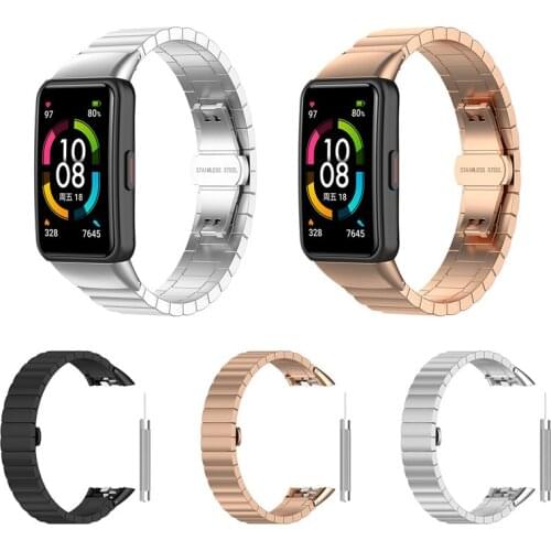 Stainless Steel Strap For huawei Band 6 Smart Wristband Replace Bracelet For Honor Band 6 Metal Wrist Strap Accessories