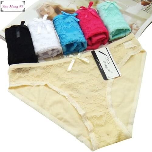 Hot Selling New Ms. sexy Lace Hollow Underwear Foreign Trade Womens Briefs Cotton Panties Girl Briefs 89066