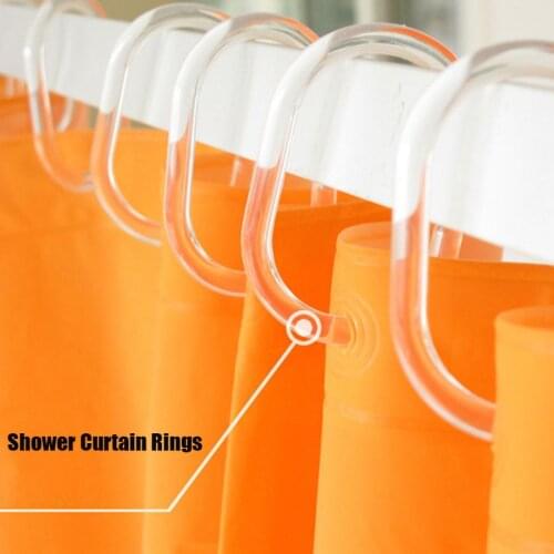 Hook Rack Bathroom Kitchen Organizer Seamless Hanging Multi Hooks Shower Curtain Rings Clear Set of 12 Silicone Rubber 19SEP19