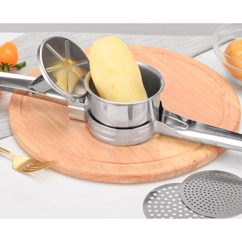 Three-in-one Stainless Steel Potato Press Potato Crusher Multi-functional Kitchen Gadget