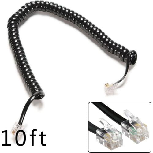 3M Telephone Handset Phone Cable Extension Cord Curly Coiled Cable Telephone Spiral Receiver Connector Spring Wire RJ10 Plug