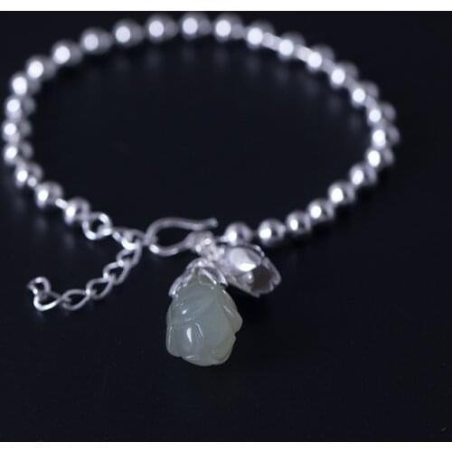 Vintage Silver Color Round Balls Bracelet For Women Silver Adjustable Flower Bracelets Jewelry Female Gifts Pulseras Mujer