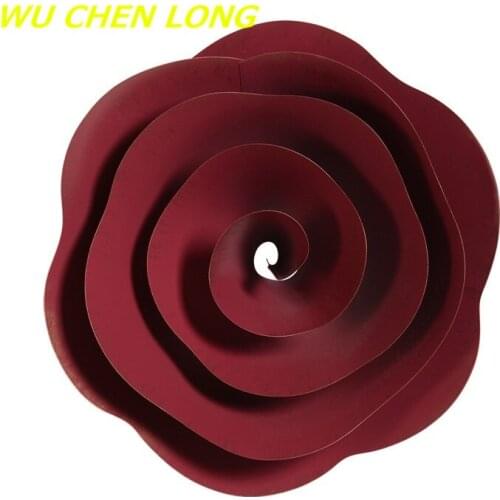 WU CHEN LONG Creative Iron Rose Wall Decor Flowers Statue Metal Craft 3D Stereo Background Home Decorations Mural Hanging R5747