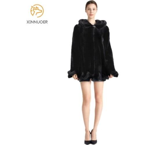 Womens jacket mink coat natural fur warmth fashion hooded simple atmosphere 2021 latest