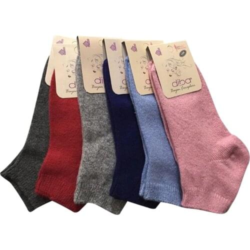 6'LI LAMBS wool WOMEN BOOTIES WOOL SOCKS (NATURAL YARN 36/40