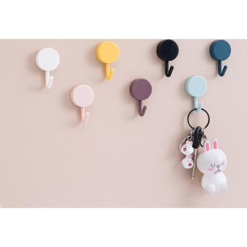 10pcs/set Towel Hook Bathroom Organizer Multicolor Punch-free Key Hook Hang All Kinds Of Clothes And Tools Kitchen Accessories