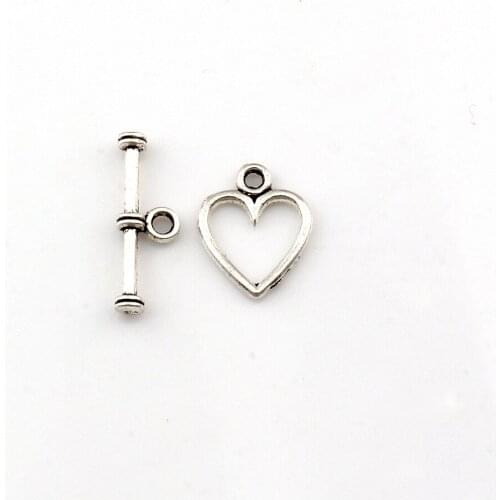 100 Sets Alloy OT Heart Toggle Clasps For DIY Bracelets, Necklace, Jewelry Making, Supplies, Accessories F-67
