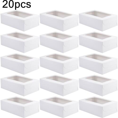 20pc 6 Cavities Cupcake Holder Box Muffin Cake Box with Window Paper Cake Container Dessert Box Cup Cake Boxes and Packaging Box